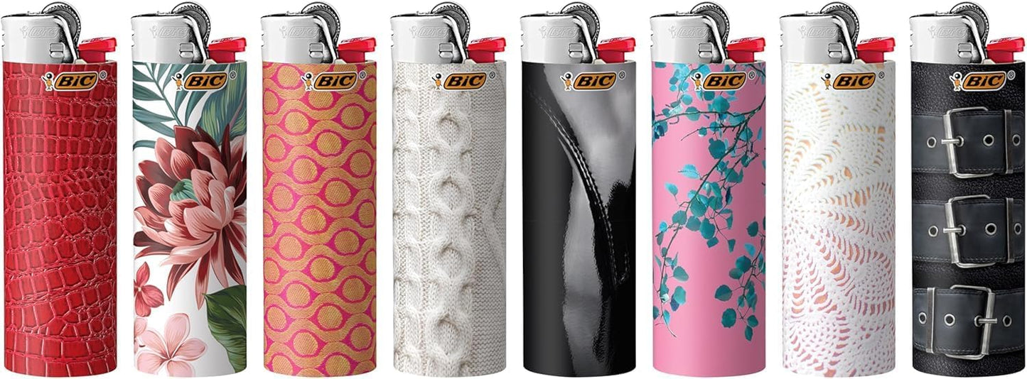 BIC Maxi Pocket Lighters, Long-Lasting and Reliable Candle Lighters, Fashion Collection, 12-Pack (Designs May Vary)