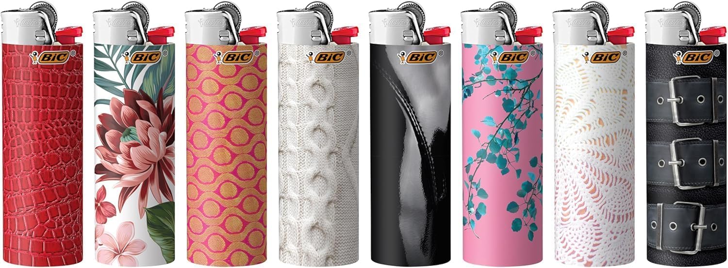 BIC Maxi Pocket Lighters, Long-Lasting and Reliable Candle Lighters, Fashion Collection, 12-Pack (Designs May Vary)
