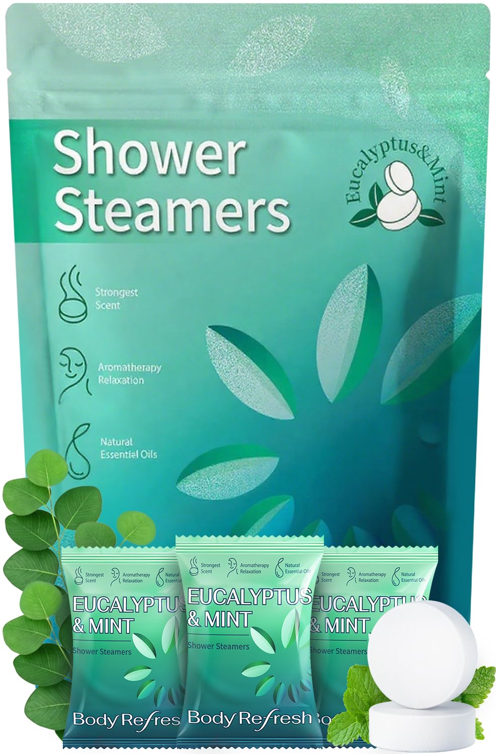 Shower Steamers Aromatherapy -18 Pack Eucalyptus Mint Shower Steamer for Women Men, Eucalyptus for Shower, Self Care Fathers Day Gift for Dad Husband - Sinus Relief Relaxation Stress Relief
