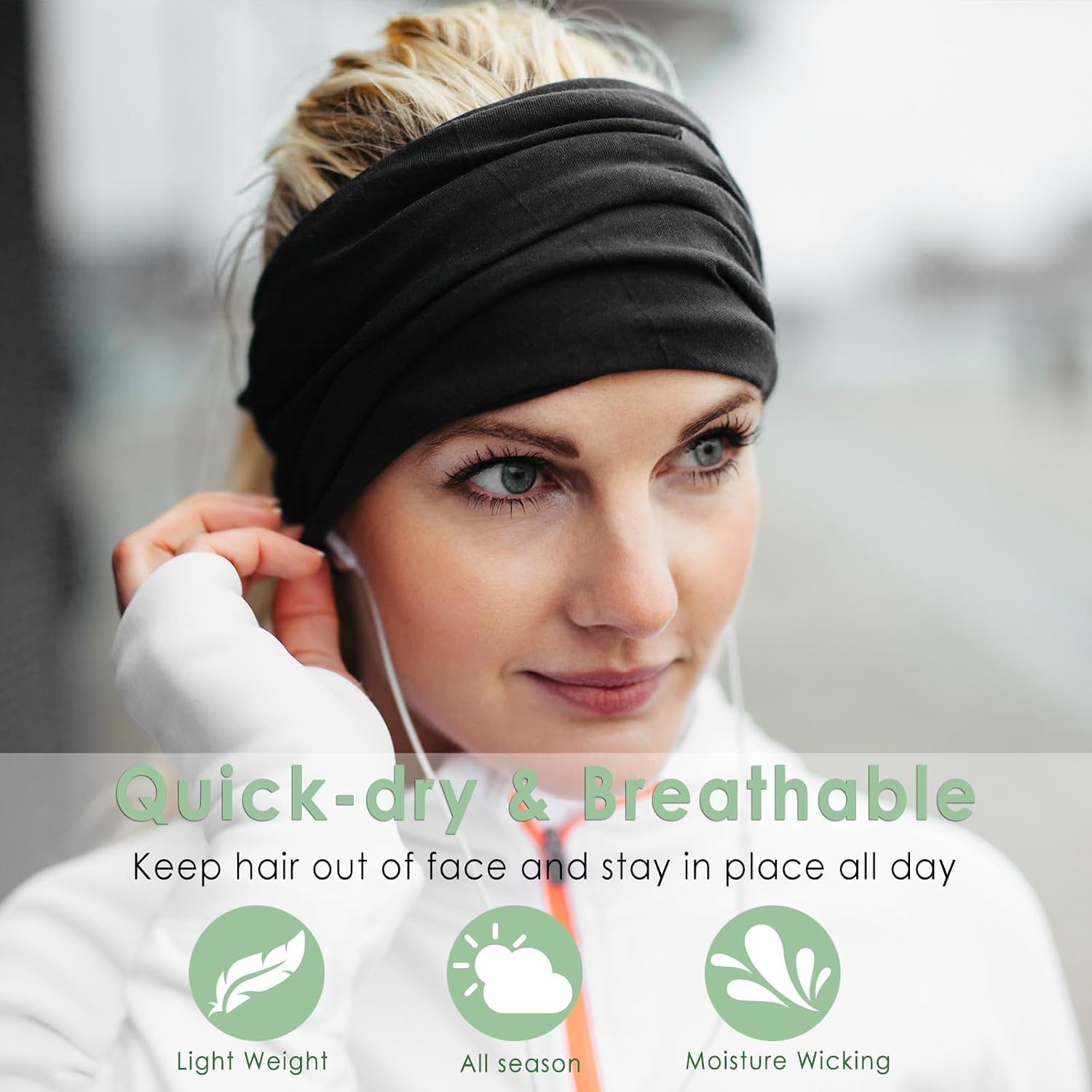 Extra Wide Headbands for Women, 7'' Large Cotton Like Turban Knotted Bandana Head Bands for Women Non Slip, Boho Headbands for Women's hair bands for women's hair 6 Pack