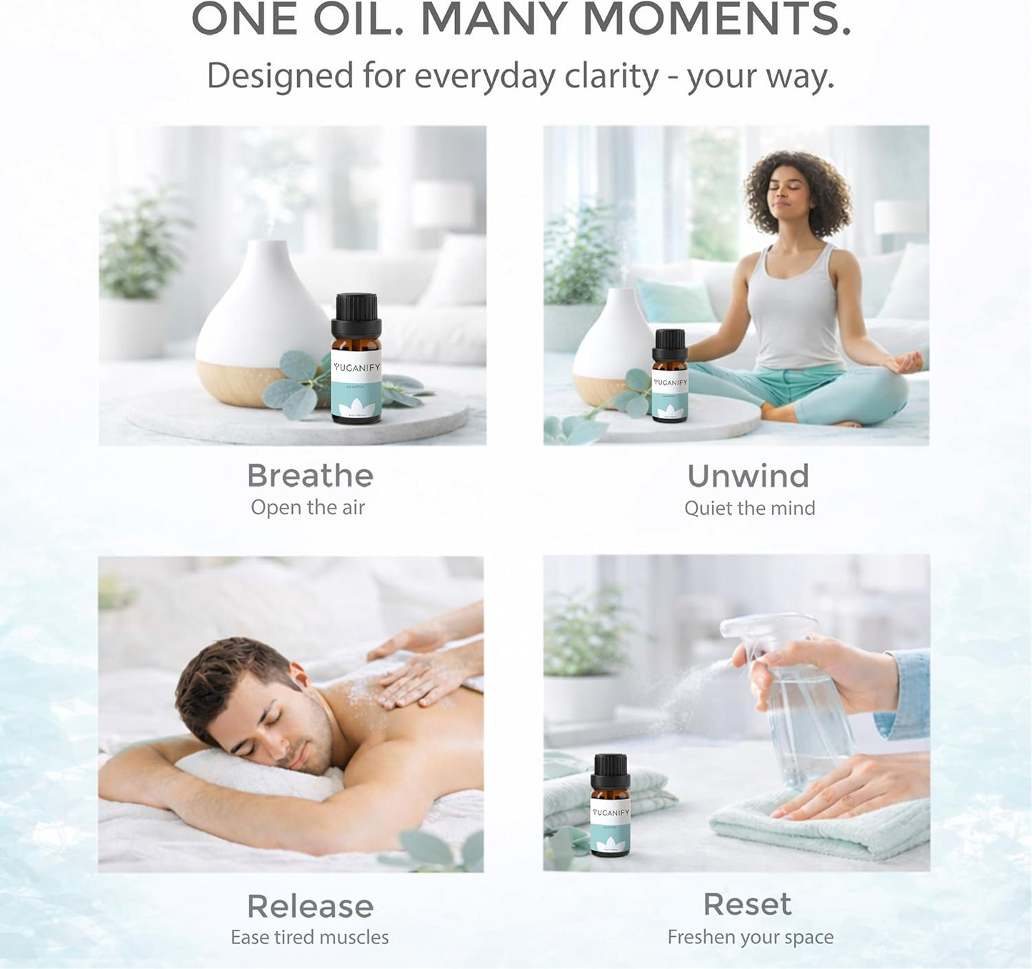 Eucalyptus Essential Oil 10ml – 100% Pure & Steam Distilled – Strong Scent Aromatherapy Oil for Diffuser, Humidifier & Shower, Ideal for Steam Inhalation and Home Freshening