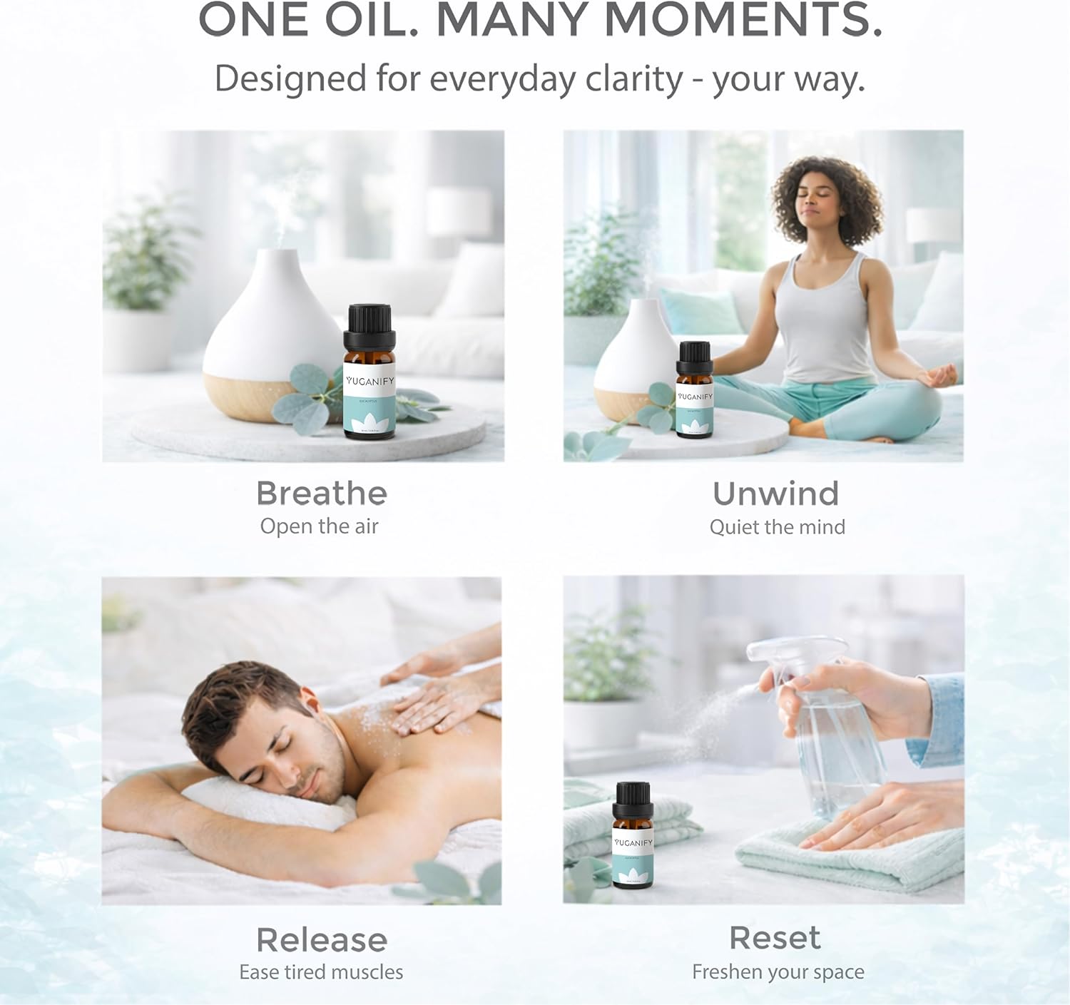 Eucalyptus Essential Oil 10ml – 100% Pure & Steam Distilled – Strong Scent Aromatherapy Oil for Diffuser, Humidifier & Shower, Ideal for Steam Inhalation and Home Freshening