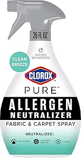 Clorox PURE Allergen Neutralizer Fabric and Carpet Spray, Clean Breeze, 26 Fluid Ounces