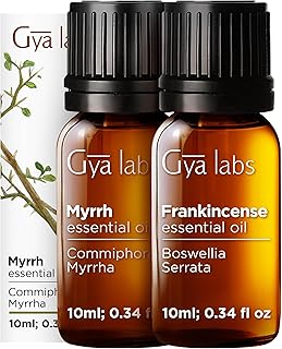 Gya Labs Frankincense and Myrrh Oils for Diffuser (0.34 fl oz x 2)