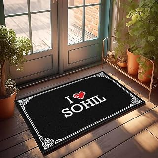 Funny Kitchen Decor Mat - Porch Outdoor Waterproof Soft Touch & Foot Warm Feel | Strawberry Premium Quality Bubble Bath Mat Tub Spa Massager I Love Sohil(65X90CM)