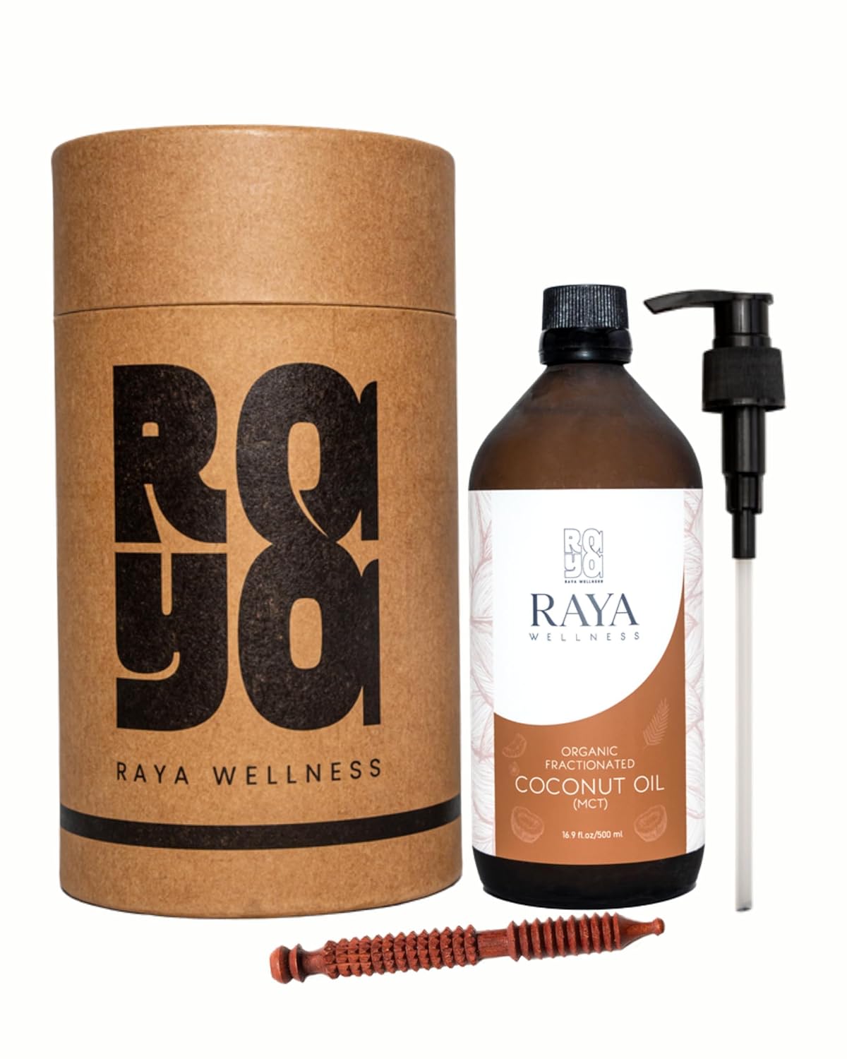 Raya Wellness - USDA Organic MCT Coconut Oil - Fractionated - Cold Pressed, Hexane Free - Glass Bottle - 16.9 fl oz (500 ml)