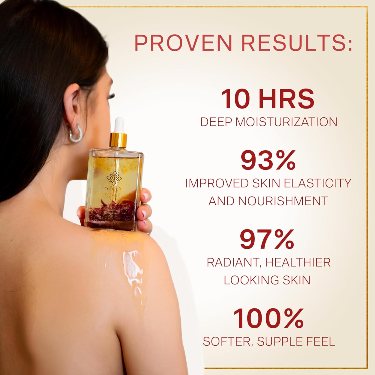 SAFA Rosé Oil - Organic Multi Use Body, Hair & Face Oil | Bulgarian Rose, Moroccan Argan, Vitamin E, Sweet Almond | After Shower Hydrating Oil | Naturally Scented for Women & Men 4 Fl Oz