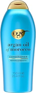 OGX Renewing + Argan Oil of Morocco Conditioner, Repair Conditioner & Argan Oil Helps Strengthen & Repair Dry, Damaged Hair, Paraben-Free, Sulfate-Free Surfactants, 25.4 fl. oz