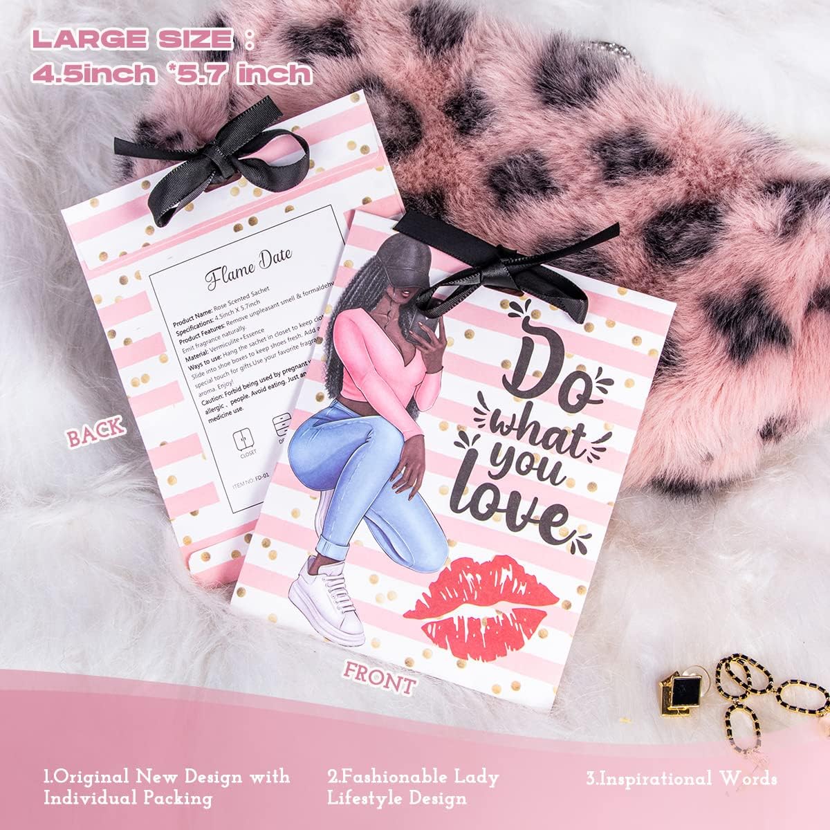 6 Pack Scented Sachets with Motivational Message Gift for Girlfriends Parties Women Birthday (Lavender, Rose, Jasmine)