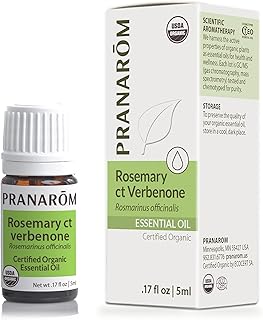Pranarom - Rosemary Essential Oil (5ml) - 100% Pure Natural Therapeutic Grade Essential Oil for Skincare and Respiratory Support | USDA and ECOCERT Certified Organic