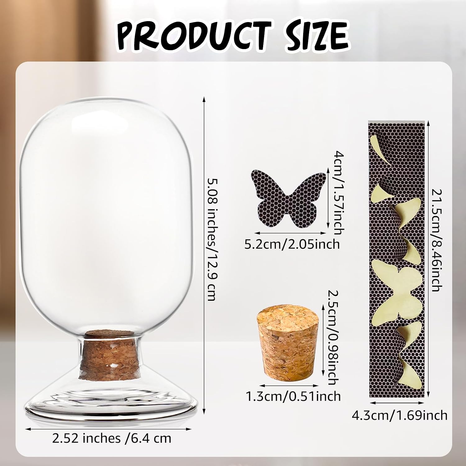 Glass Match Holder Jar with Striker, Decorative Glass Container for Matches for Bathroom Fireplace and Home Display (Simple)