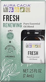 Aura Cacia Fresh Essential Oil Blend, Boxed 0.25 fl. oz. - Light Aroma, No Synthetic Fragrances