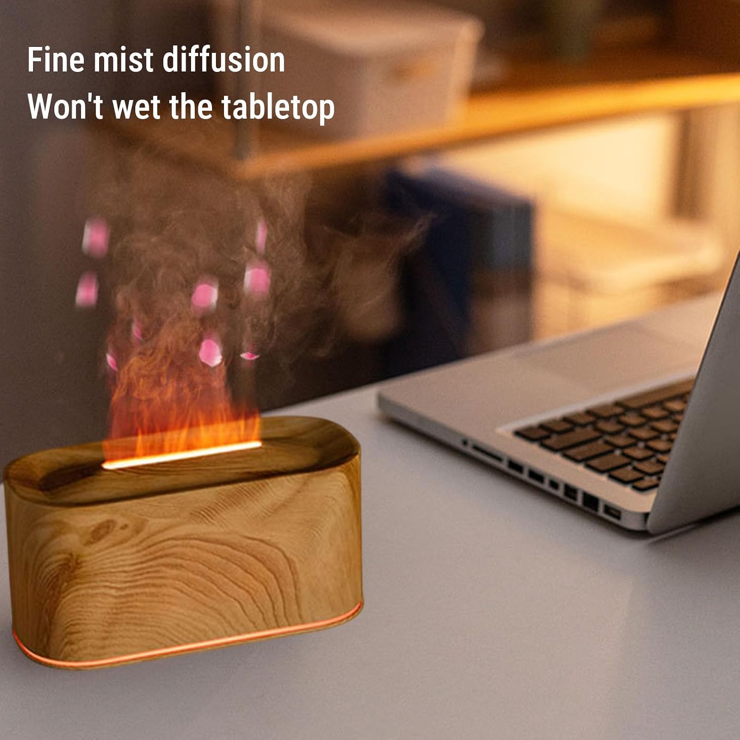 ZJchao Diffuser Humidifier Aromatherapy Essential Oil Diffuser 220ml Ultrasonic Effect with 7 Color Light Modes for Home Office Bedroom (Light Wood Grain)