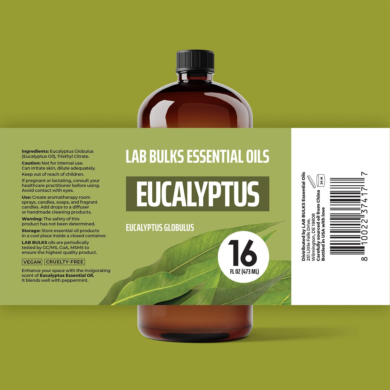 Lab Bulks Essential Oil Eucalyptus Essential Oil (2 Pack) for Diffusers, Home Care, Candles, Aromatherapy, 16 oz Bulk Bottle, Eucalyptus Oil Spray