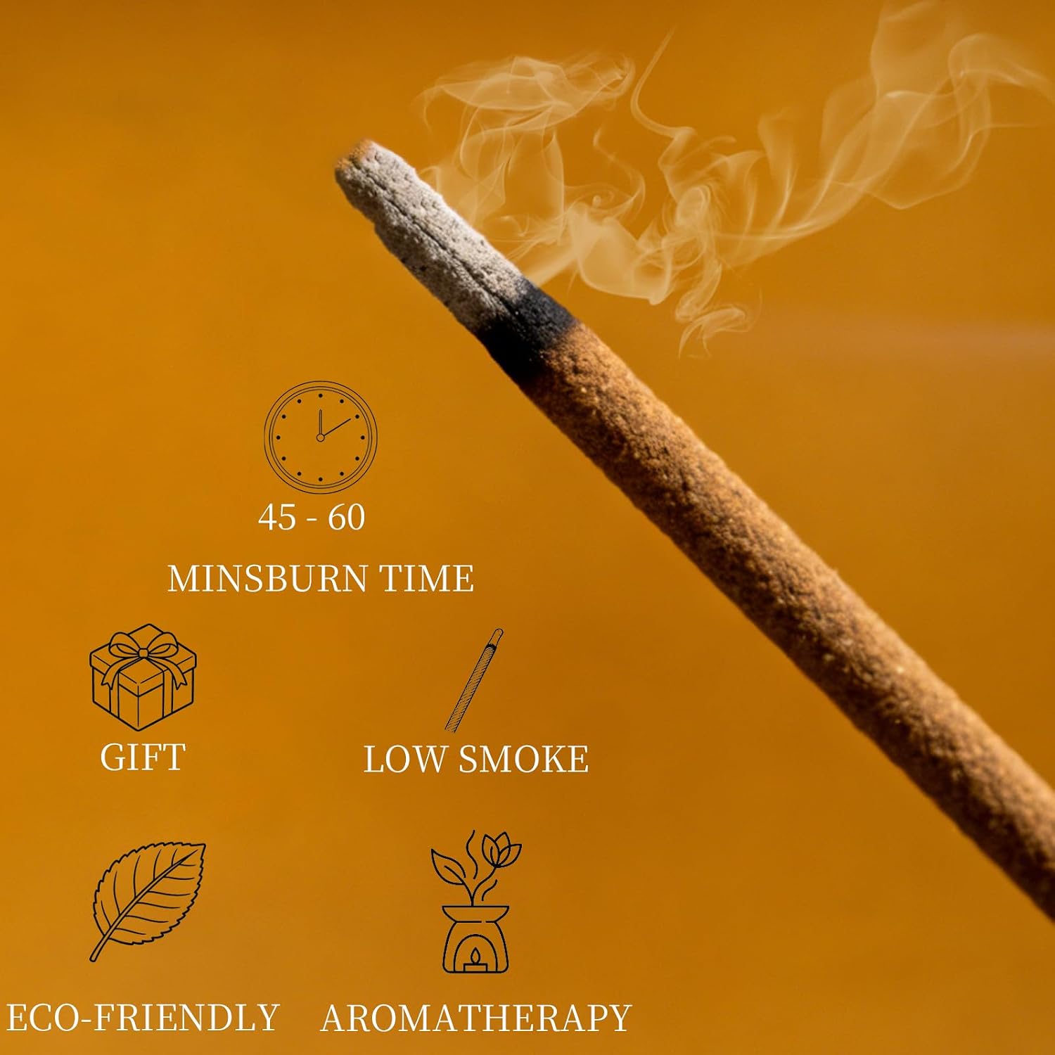 Sandalwood Incense Sticks - 120 Core-Free Low Smoke Incense with Brass Holder for Aromatherapy, Meditation, Yoga - Pet Friendly Eco-Friendly Gift Set - Pure Scent 45-60 Burn Time
