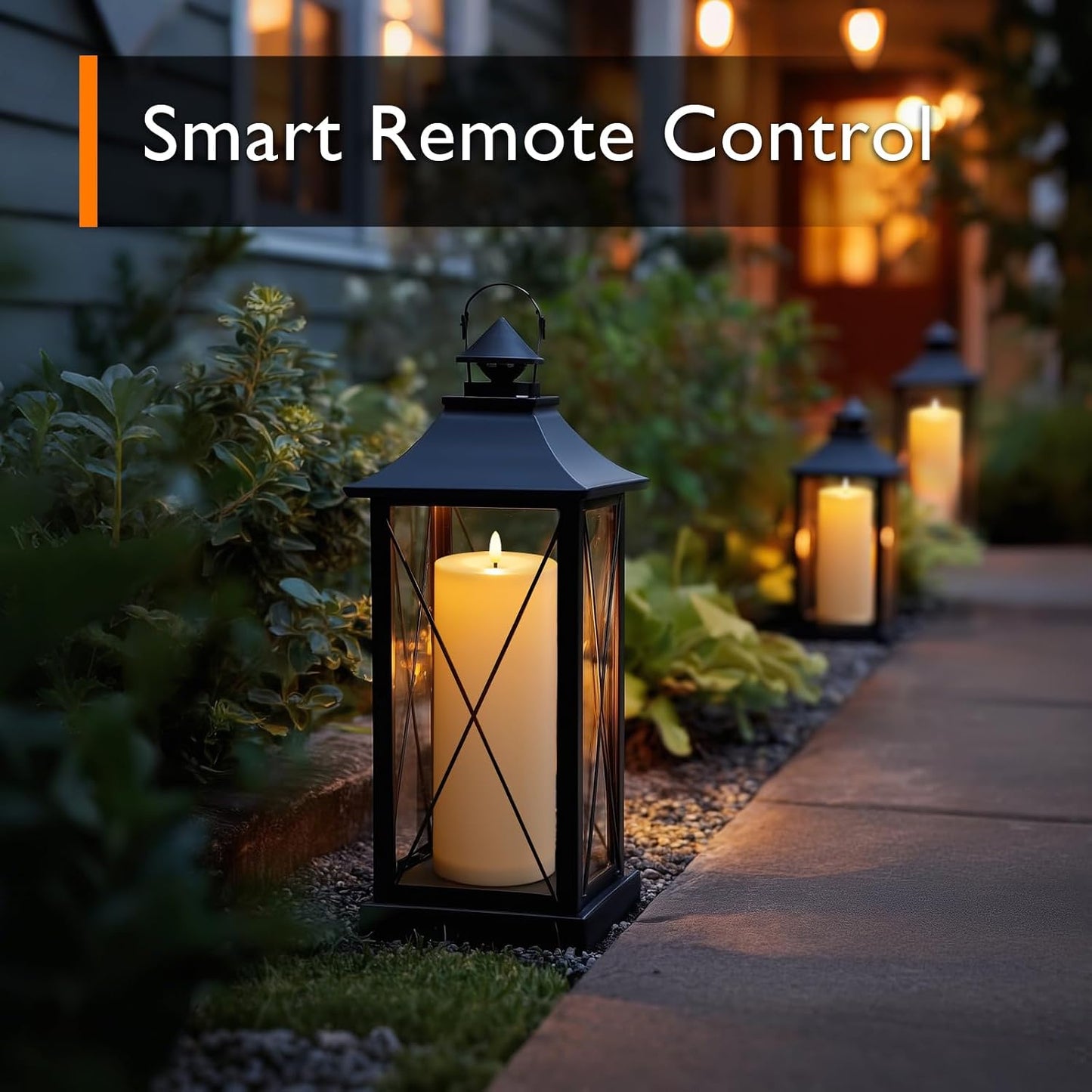 Homemory Outdoor Waterproof Flameless LED Candles 4" x 10", Battery Operated Large Pillar Candles with Remote & Timer, Long Lasting for Outdoor Lanterns & Patio, White, Set of 2
