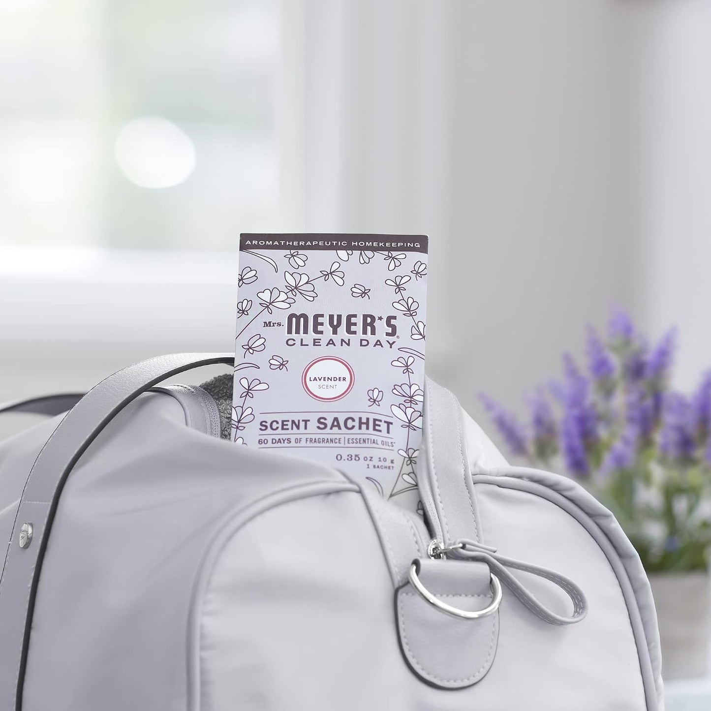 MRS. MEYER'S Clean Day Air Freshener Sachets, Fragrance for Your Locker, Car, Closet, and Gym Bag, Lavender, Pack of 3