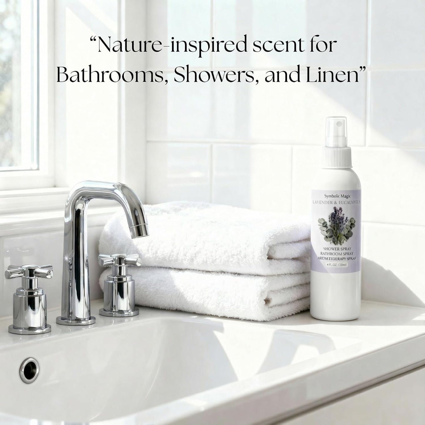 Symbolic Magic Lavender Eucalyptus Bathroom Spray – Essential Oil Shower Aromatherapy Spray for Spa‑Like Shower Steam – Eucalyptus Shower Spray, Relaxing Pillow Mist & Room Spray