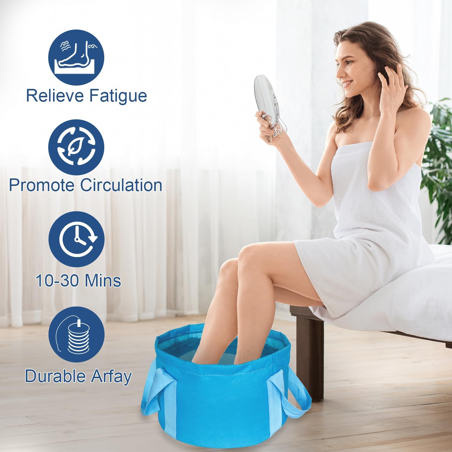 Ionic Detox Foot Bath SPA Machine, Ionic Cleanse Detox Foot Bath Spa Machine with Blue Bucket for Health Care Personal Home Travel