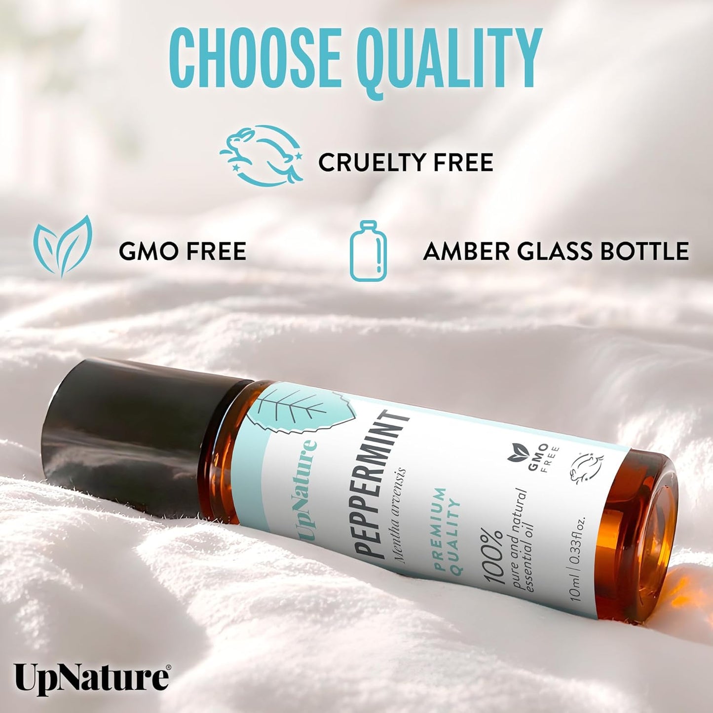 UpNature Peppermint Oil Roll On – 100% Natural Nausea & Morning Sickness Relief for Pregnant Women – Peppermint Essential Oil Pregnancy Must Haves Rollerball