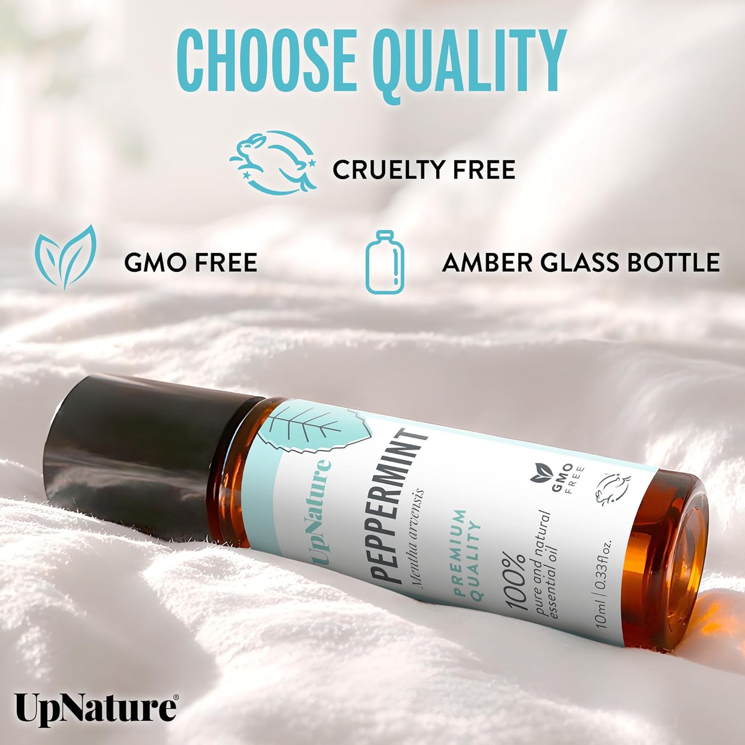 UpNature Peppermint Oil Roll On – 100% Natural Nausea & Morning Sickness Relief for Pregnant Women – Peppermint Essential Oil Pregnancy Must Haves Rollerball