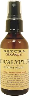 Eucalyptus Spray Bottle for Steam Room & Shower; 2oz Amber Glass Fine Mist Pure Essential Oil Sprayer Infused with Menthol Crystals