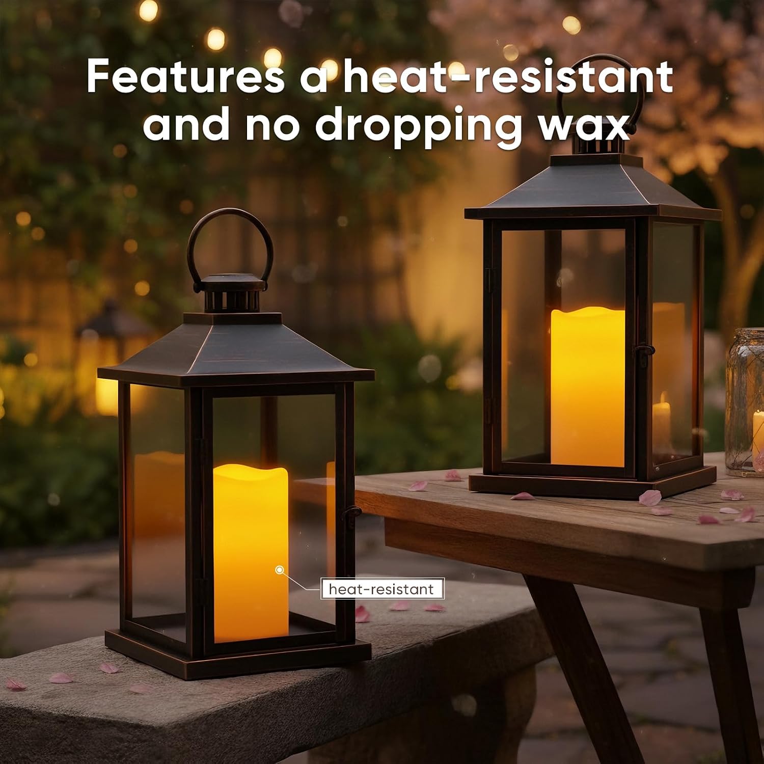 Amagic 3”x6” Flameless Candles Dusk to Dawn Sensor, Outdoor Waterproof Candles Battery Operated, Auto On/Off Flickering Fake LED Pillar Candle for Patio, Yard, Porch, Entryway, Lantern Decor, Set of 2