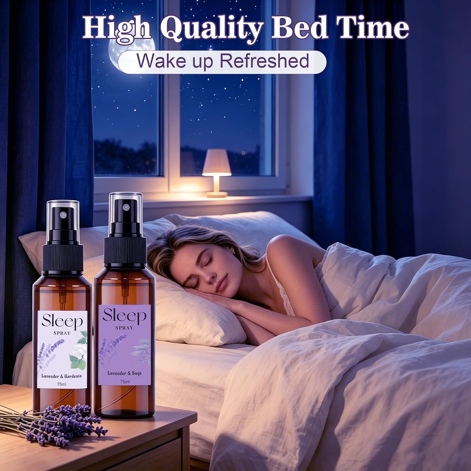 STRN Room Spray with Lavender Essential Oil for Sleep, Sleep Spray, Pillow Spray, 2 Scents - Lavender & Gardenia, Sage, Sweet Dream Fragrance Mist, 75 ML x 2 Bottles
