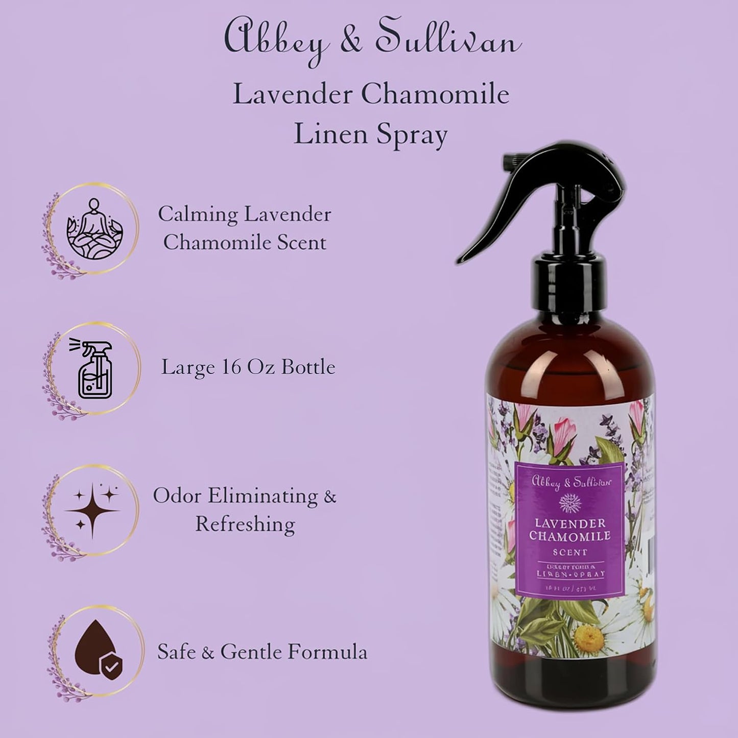 Abbey & Sullivan Linen Spray, Lavender Chamomile, 16 oz
