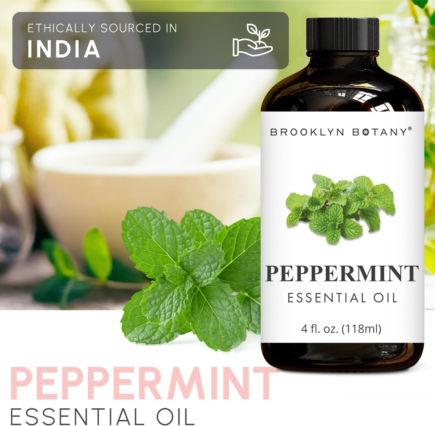 Brooklyn Botany Peppermint & Frankincense Essential Oils – 4 Fl Oz (Pack of 2) – 100% Pure & Natural – Clarity & Calm Aromatherapy Blend