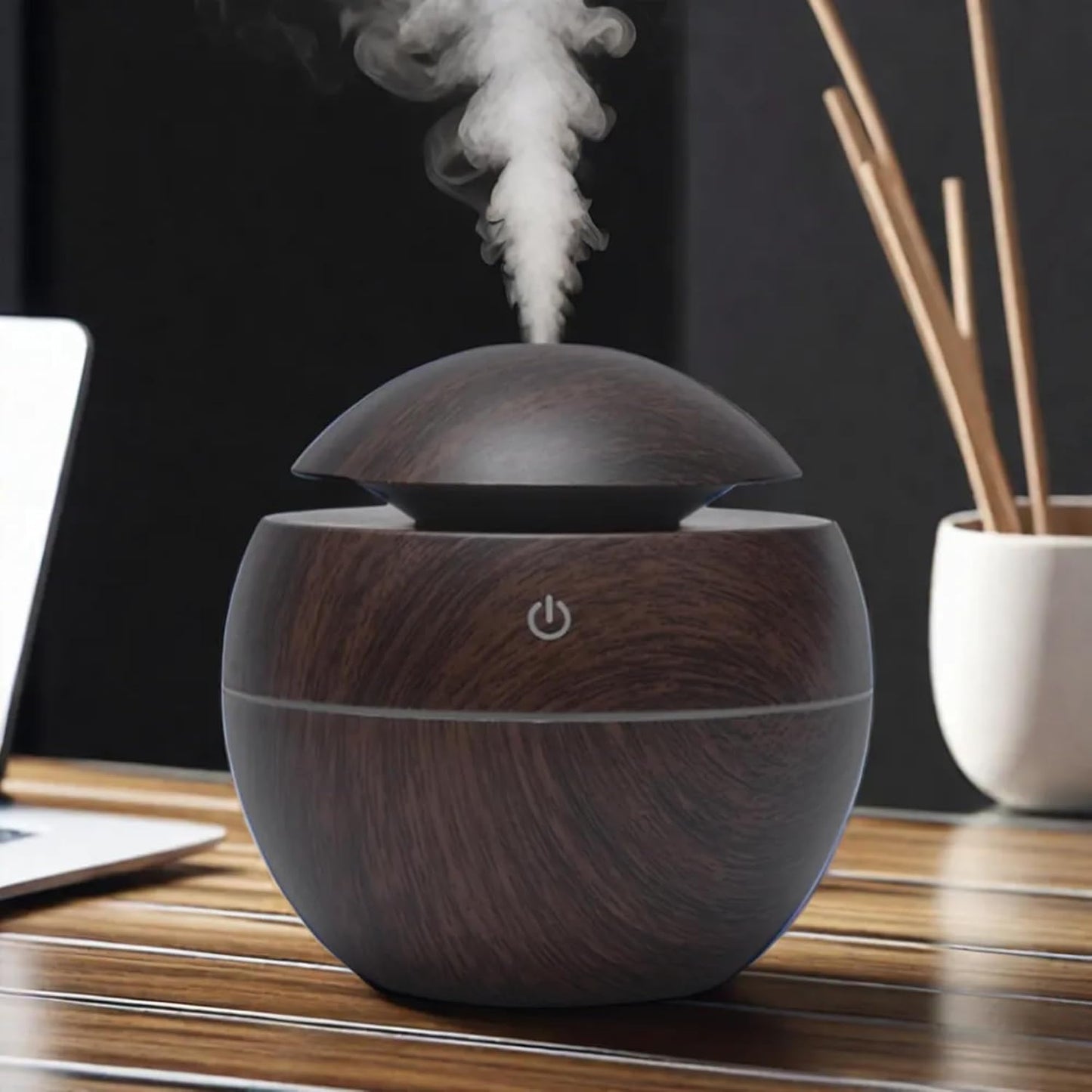 7 Colour LED Air Diffuser & Humidifier with Aromatic Essential Oil Feature | 130ml Ultrasonic Cool Mist | Auto Shut-Off | Aromatherapy Diffuser for Home, Office, Spa and More!