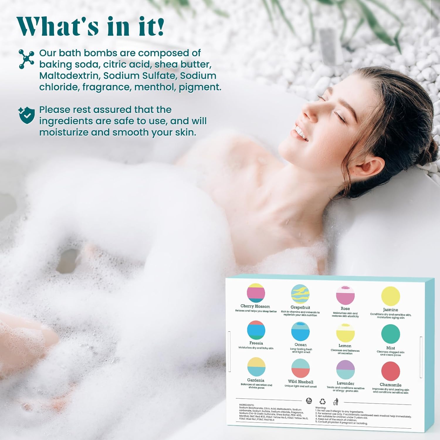 ZenBombs Bath Bombs for Women, 12pcs Handmade Natural Bath Bomb, Stocking Stuffers, Mothers Day Presents for Mom, Bath Bomb with Shea Butter, White Elephant, Valentines Day Presents for Her and Him
