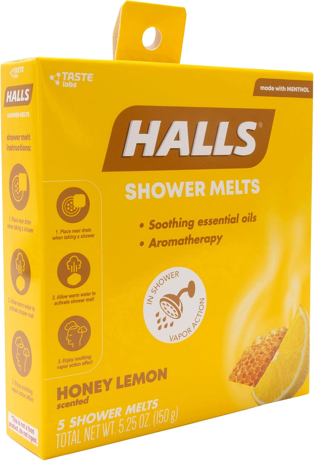 Halls Soothing Shower Melts 5 Pack - Honey Lemon Scented Aromatherapy Shower Steamers with Essential Oils