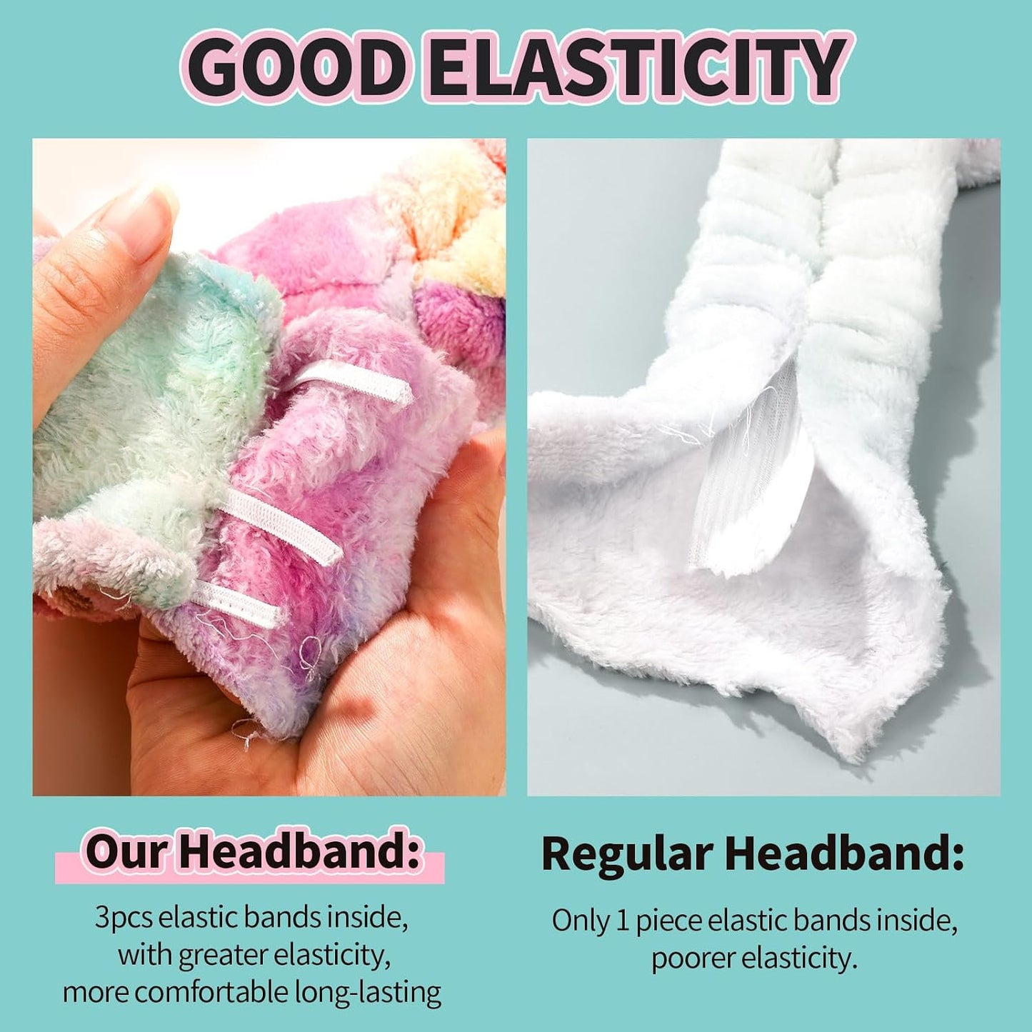LEOBRO Spa Headband, 3pcs Makeup Headbands and 3pcs Hair Scrunchies, Bow Skin Care Headband for Washing Face, Hair Bands, Birthday Gifts, for Women, Teen Girls