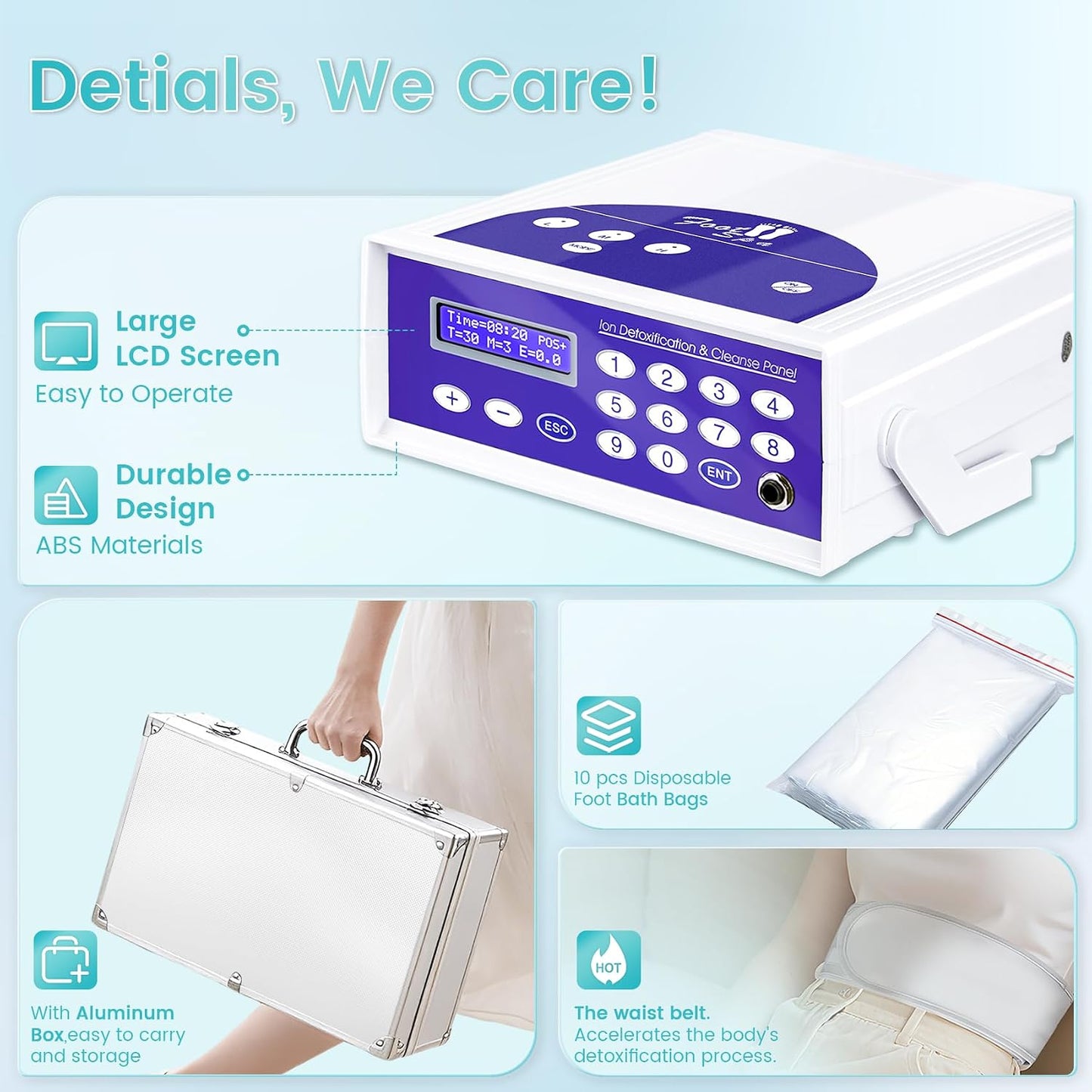 Ionic Foot Bath Detox Machine, Professional Foot Detox Machine for Home Use, Ion Cleanse Ionic Bath Spa with LED Display, Far Infrared Belt