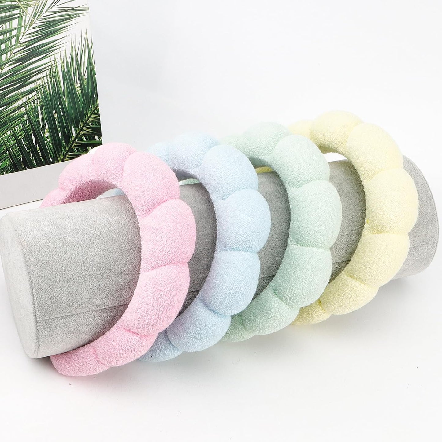 Canitor 4 PCS Spa Headband for Washing Face, Facial Skincare, Terry Cloth Sponge Makeup, Puffy Face Wash for Mask Skin Treatment - Teen Girl Trendy Stuff Christmas Gifts
