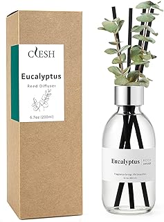 Clesh Reed Diffuser Set, 6.7 oz Eucalyptus Scented Diffuser with Sticks, Home Fragrance Reed Diffuser for Bathroom Shelf Decor