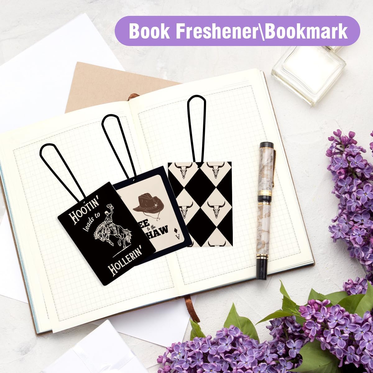 Preppy Western Funky Cowboy Car Air Freshener Hanging 3Pcs, Trendy Black Cowboy Air Freshener for Cars Closet Drawer or Books, Cute Western Car Accessories Mirror Decor for Women