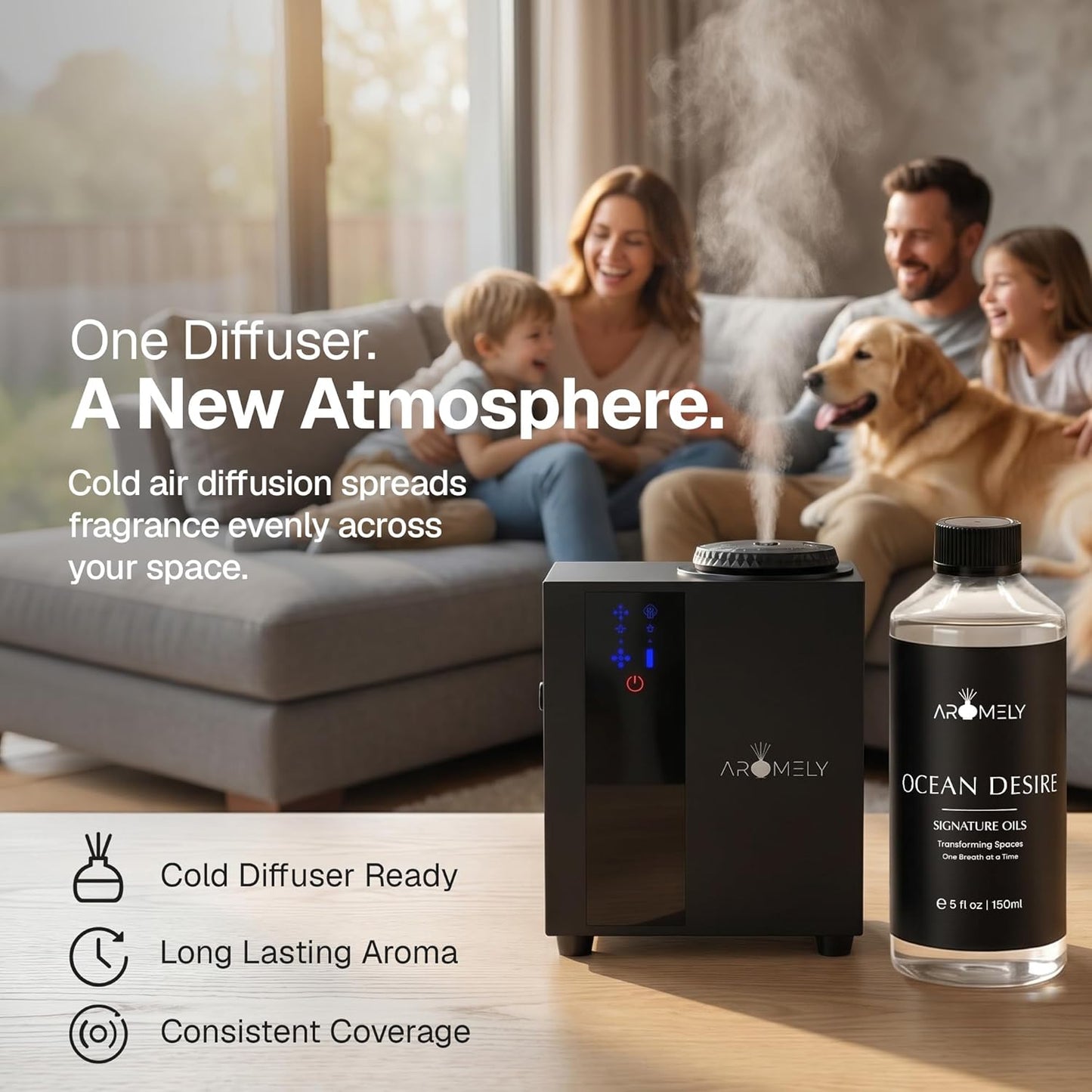 AROMELY Ocean Desire Diffuser Oil Scent | Luxury Home Fragrance Oil for Diffusers | Inspired by The Ritz-Carlton | Signature Scent with Notes of Bergamot, Amber, Musk & Jasmine | 500ml