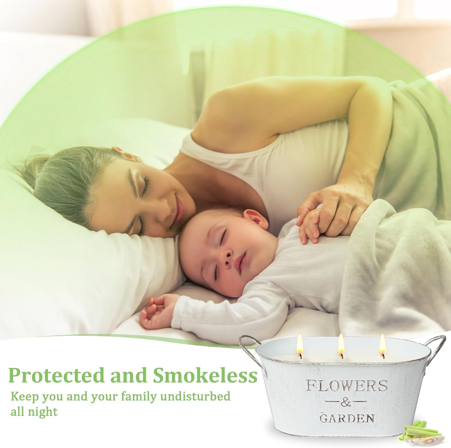 Citronella Candles Outdoor, 30oz Large Citronella Candles for Patio Yard Home, 3-Wick Natural Soy Wax Lemongrass Scented Candle, 150 Hours Long Lasting Burning Candle for Garden Balcony Camping