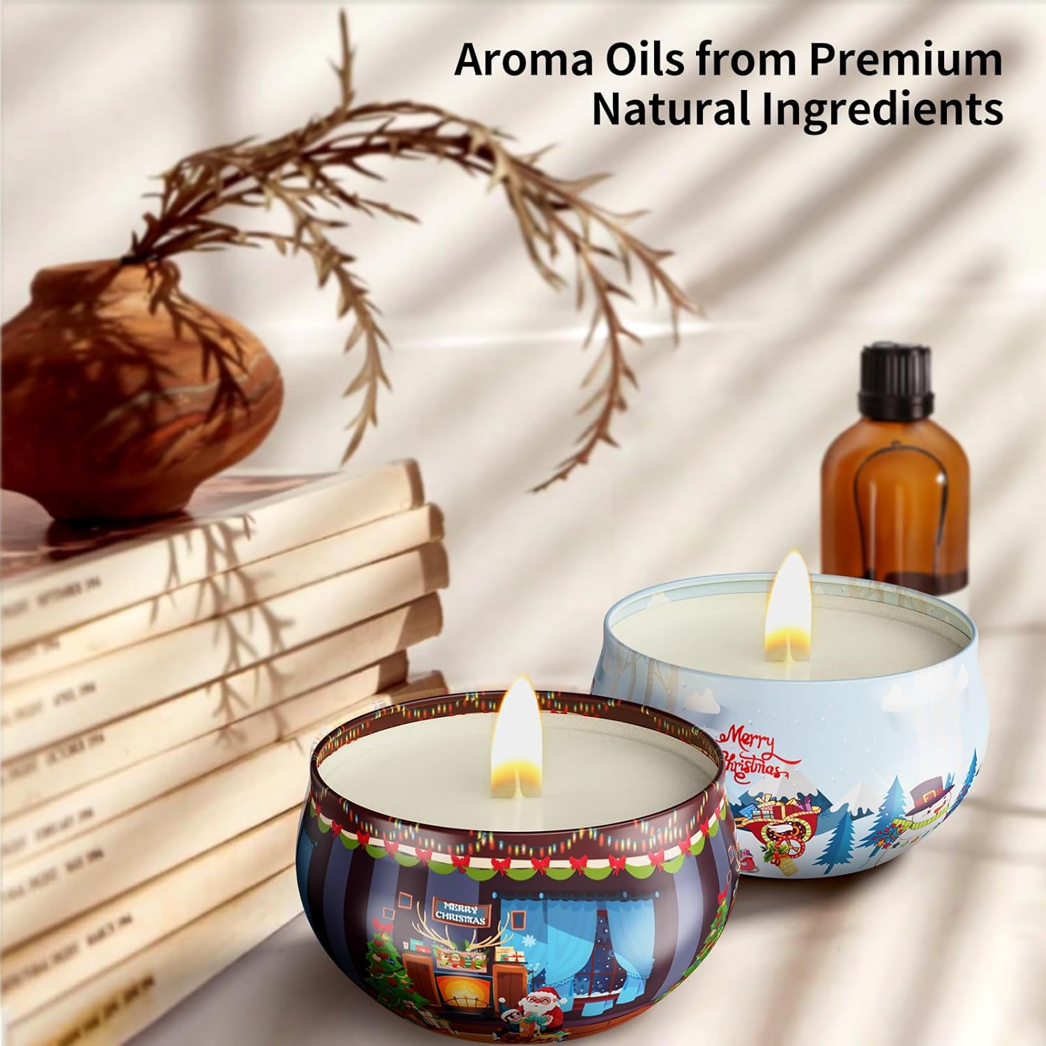 Christmas Candles Gifts for Women, Primevolve Scented Candles Set for 12 Bulk Home Aromatherapy, Strongly Fragrance Long Lasting Portable Travel Tin for Spa Bath Yoga