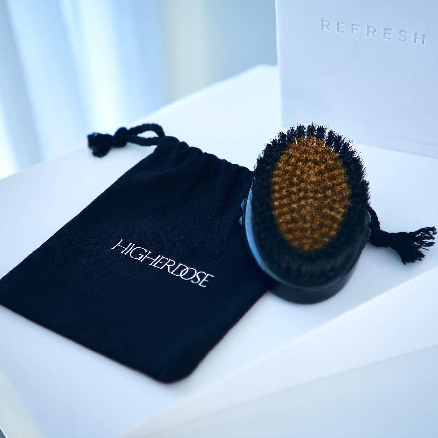 HigherDOSE Copper Dry Brushing Body Brush - Daily Ion-Charged Dry Brush to Boost Lymphatic Drainage - Cellulite Massage Tool & Exfoliating Body Scrubber to Boost Circulation for Glowing Skin (1 Count)