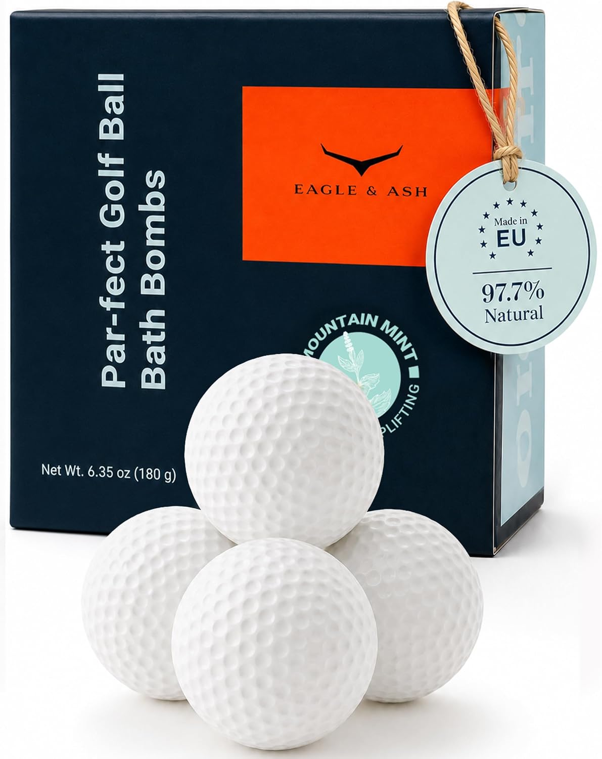 PAR-FECT Golf Ball Bath Bombs Gift Set for Men & Women - Refreshing After the Round Bath or Foot Soak, Fresh Mountain Mint Scent, Unexpected Gifts for Golfers, Corporate, Tournament Gifting, 4-Pack
