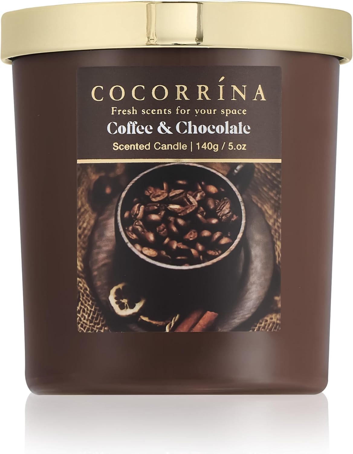COCORRÍNA Fall Candles - Coffee & Chocolate 5 oz Soy Wax Scented Jar Candles for Home Scented, 31 Hours Burn Time, Aromatherapy Candle Gifts for Men Women