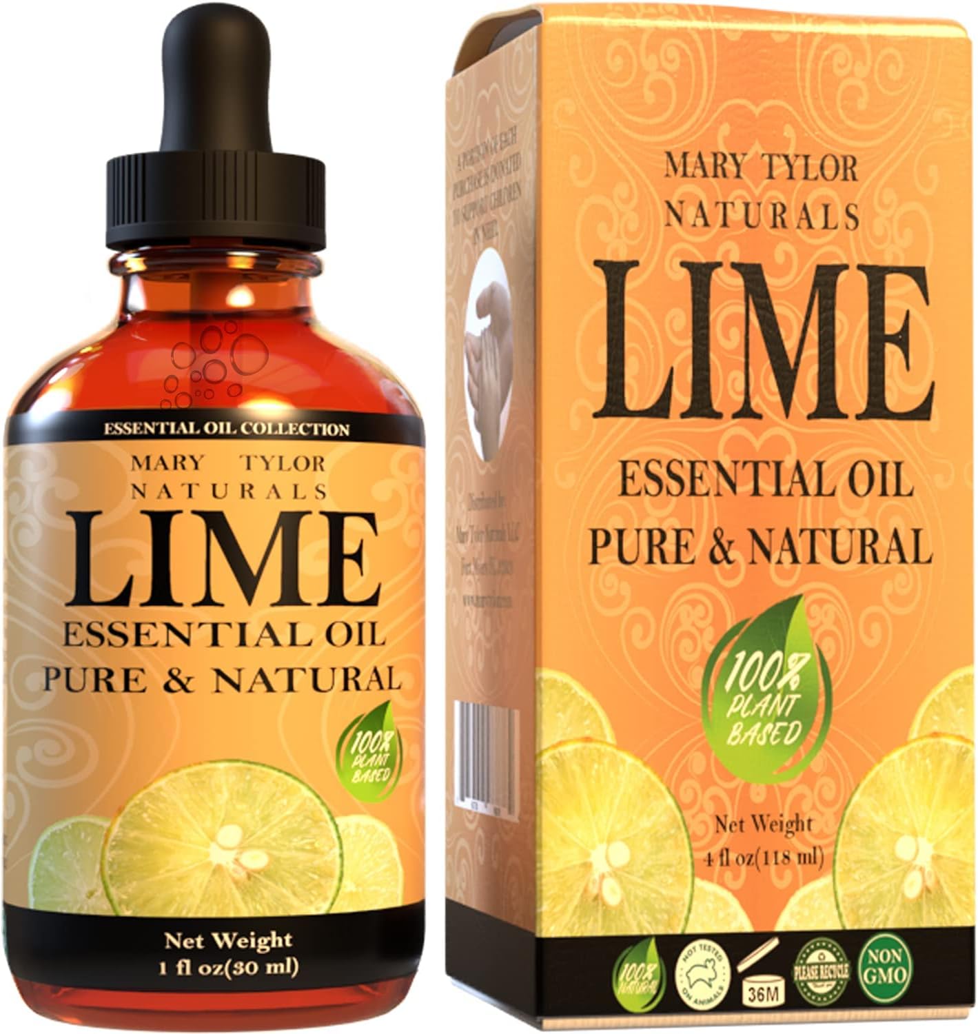 Lime Essential Oil (4 oz), Therapeutic Grade, 100% Pure and Natural, Perfect for Aromatherapy, Diffuser, DIY and Much More by Mary Tylor Naturals