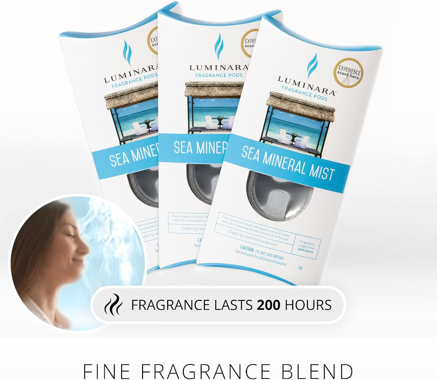 Luminara Fragrance Diffusing Pods, Set of 3 (Sea Mineral Mist), Natural Home Scent Refills, Air Purifying Reed Diffuser Alternative for Room Ambiance