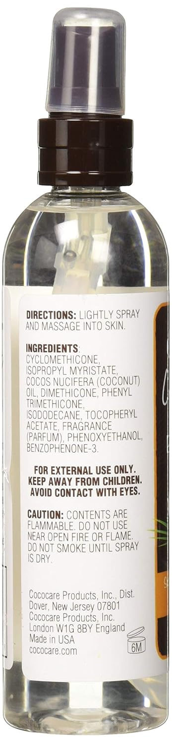 Cococare Coconut Dry Oil Body Spray 6 Oz - Travel Size Oil Spray for Healthy Skin
