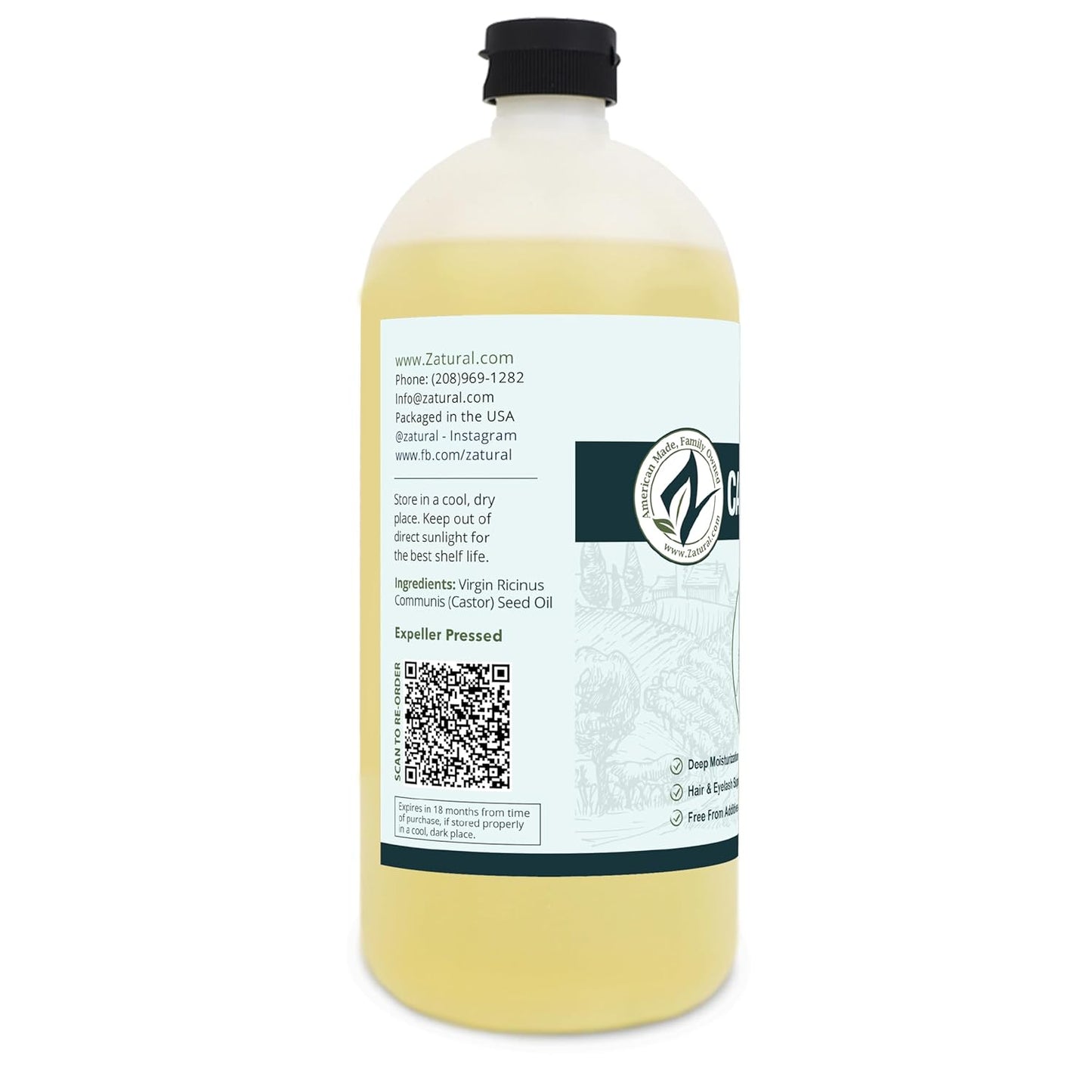 Castor Oil-Ricinus Communis-100% Pure, Clean Castor Oil(32 Ounce)