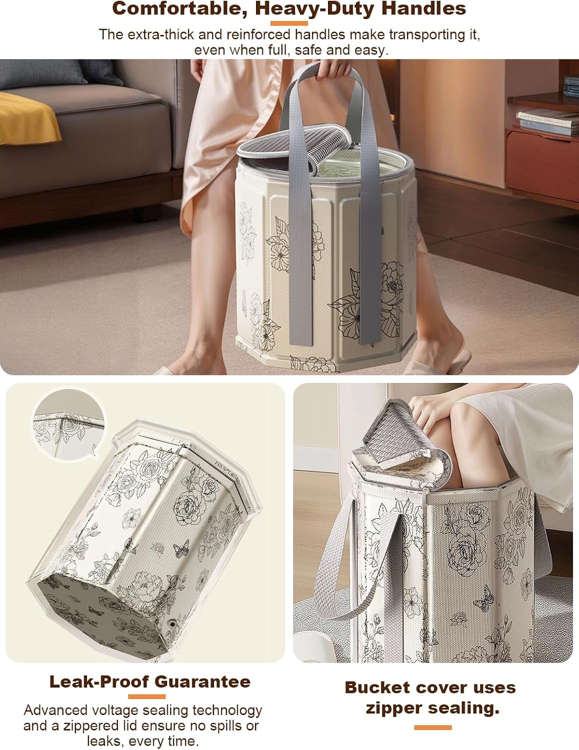 Foot Bath Basin Portable Travel Collapsible Foot Basin Folding Foot Bath Tub Soaking Feet Bucket for Camping Outdoor Washing
