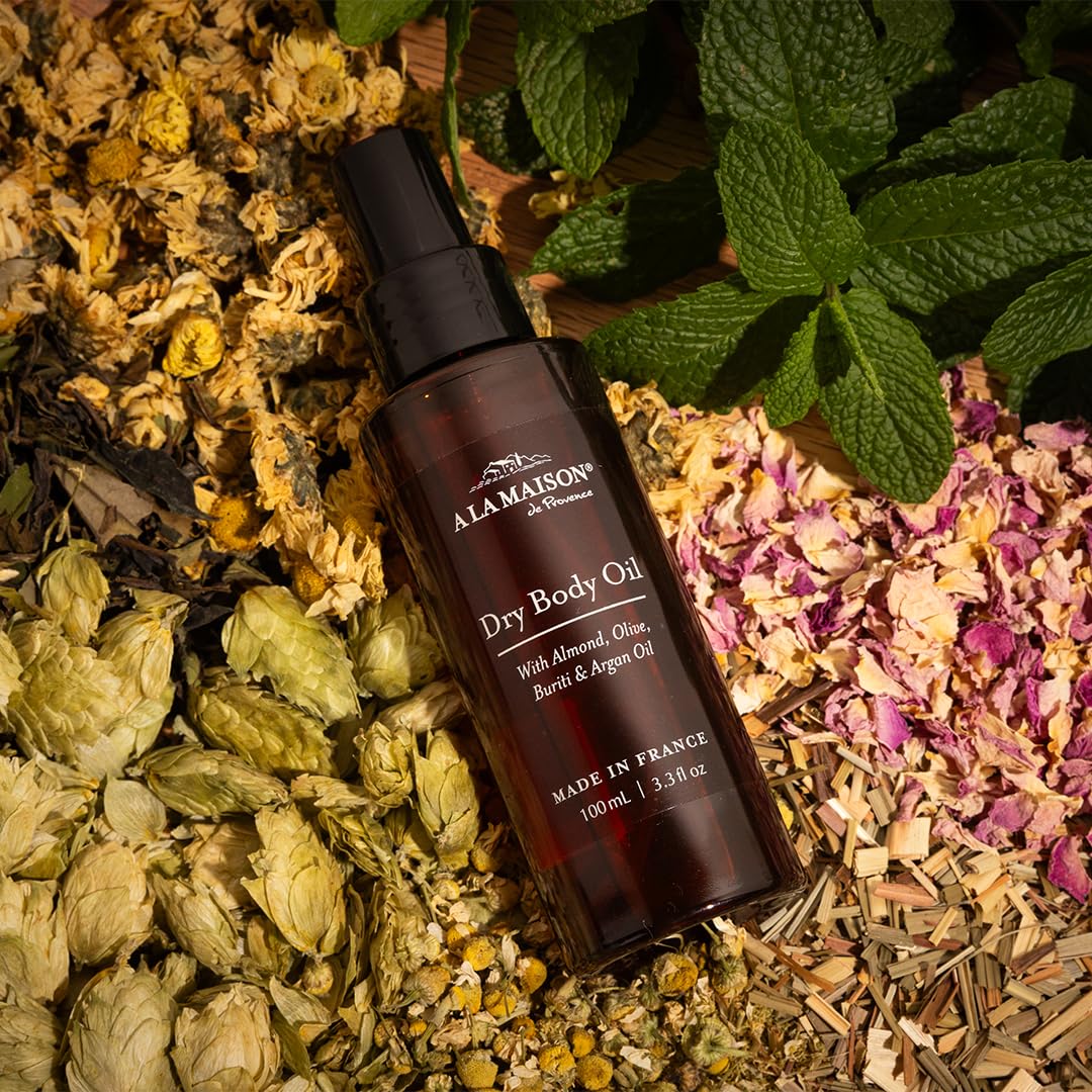 A LA MAISON Amber Collection White Tea & Rose Duo: Shower Oil - 3.3 oz Moisturizing & Fast-Absorbing Body Oil, 8.1 oz Hydrating Body Wash Alternative